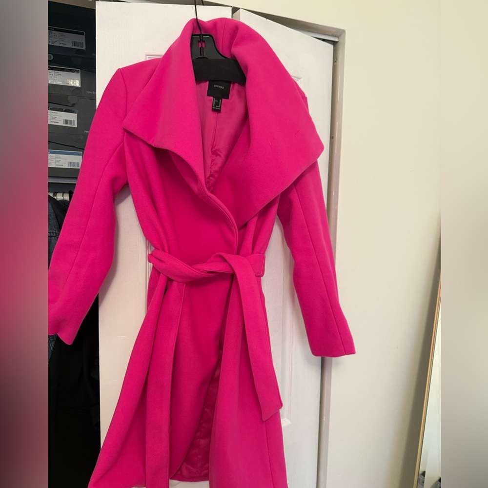 Forever 21 hot pink coat size medium